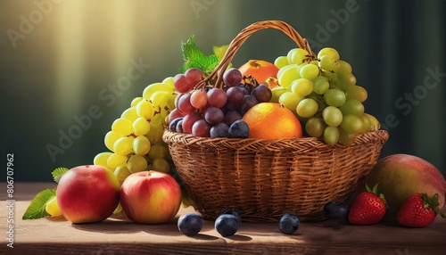 Panier de fruits en osier