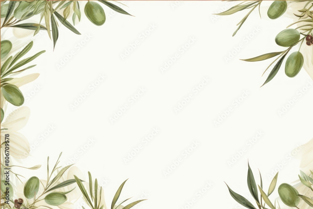 Olive traditional rectangular frame on white background design for headline logo or sale banner blank copyspace for design text photo website web 
