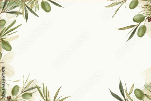 Olive traditional rectangular frame on white background design for headline logo or sale banner blank copyspace for design text photo website web 