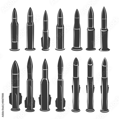 Silhouette bullets black color only