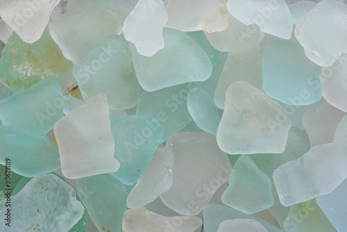 Dirty sea glass close-up