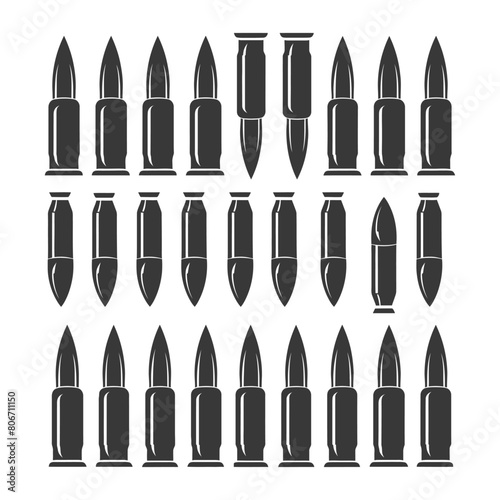 Silhouette bullets black color only