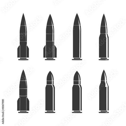 Silhouette bullets black color only