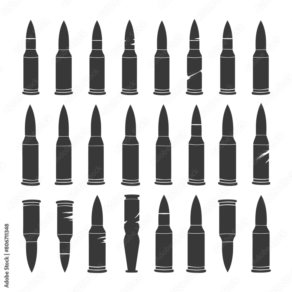Silhouette bullets black color only