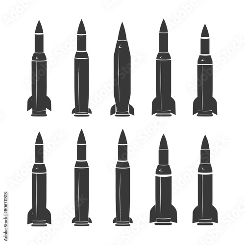 Silhouette bullets black color only