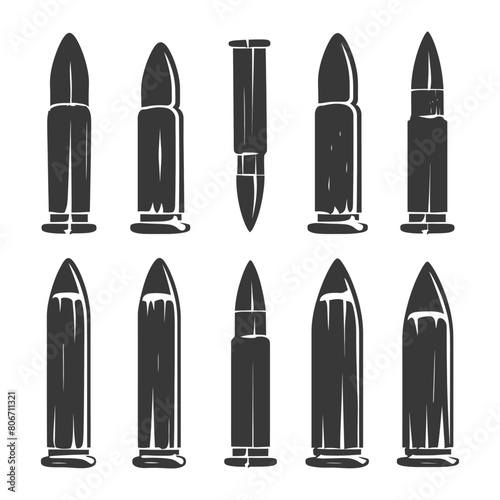 Silhouette bullets black color only