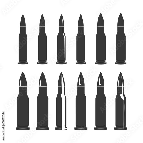Silhouette bullets black color only
