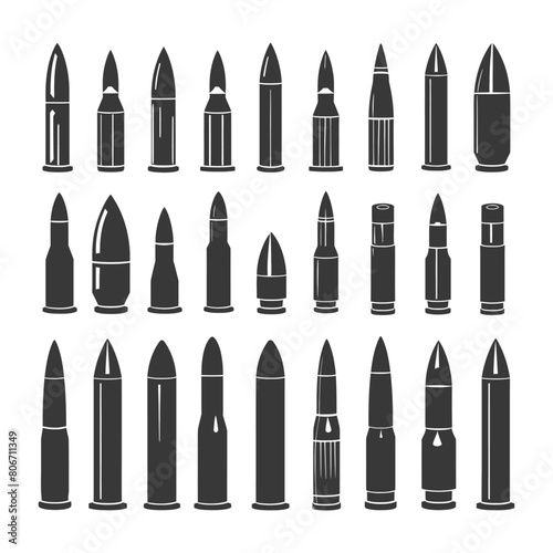 Silhouette bullets black color only