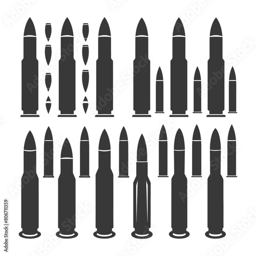 Silhouette bullets black color only
