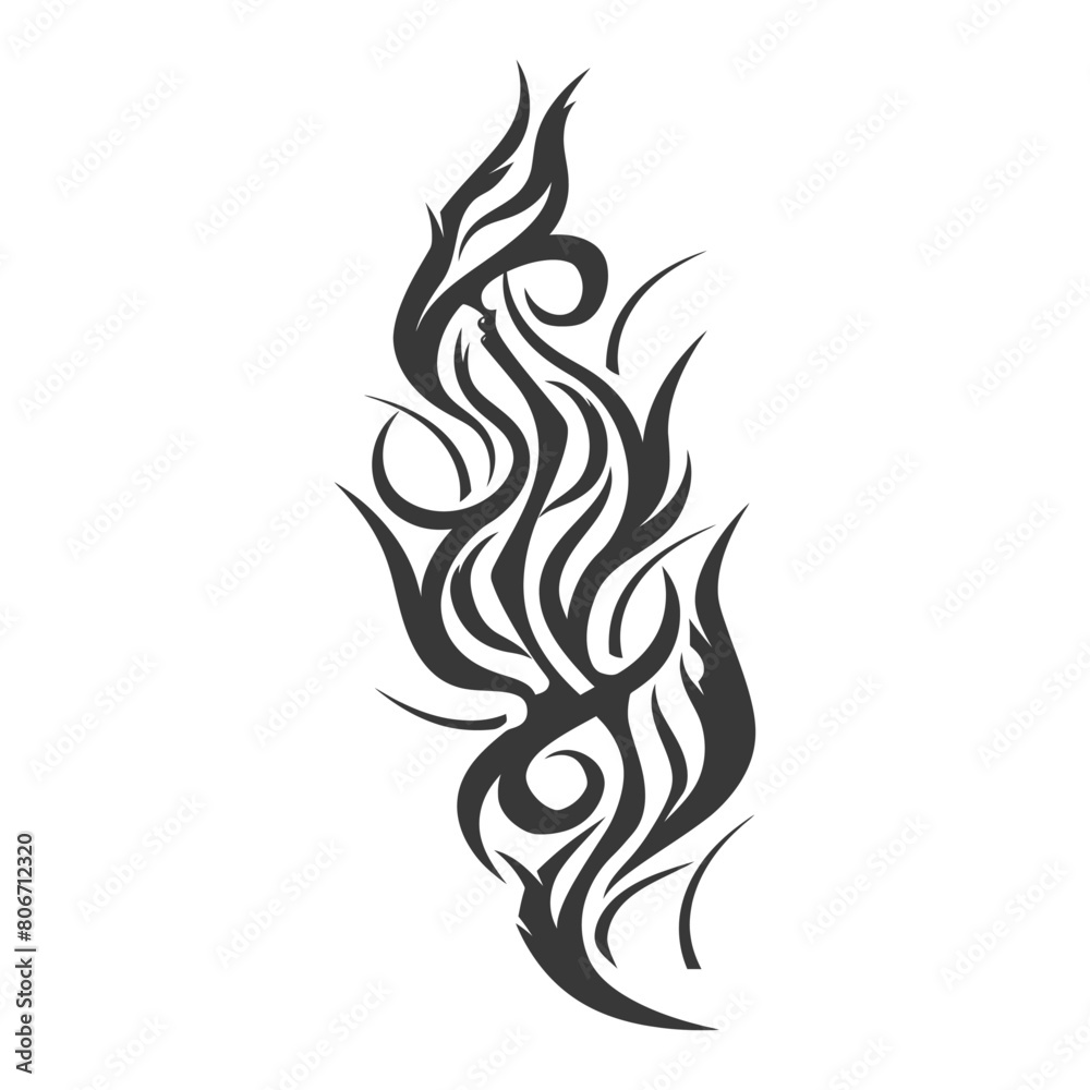 Silhouette abstract tribal art black color only Silhouette abstract tribal art black color only