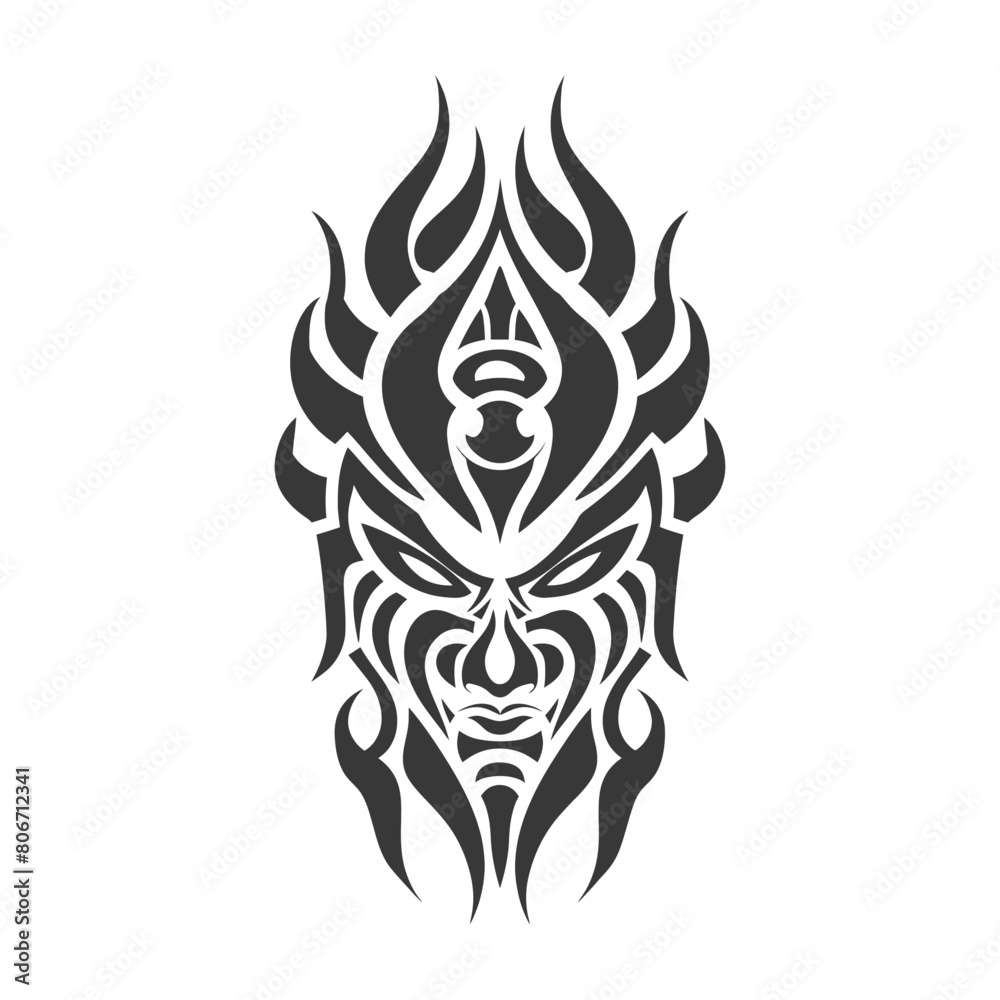 Silhouette abstract tribal art black color only Silhouette abstract tribal art black color only