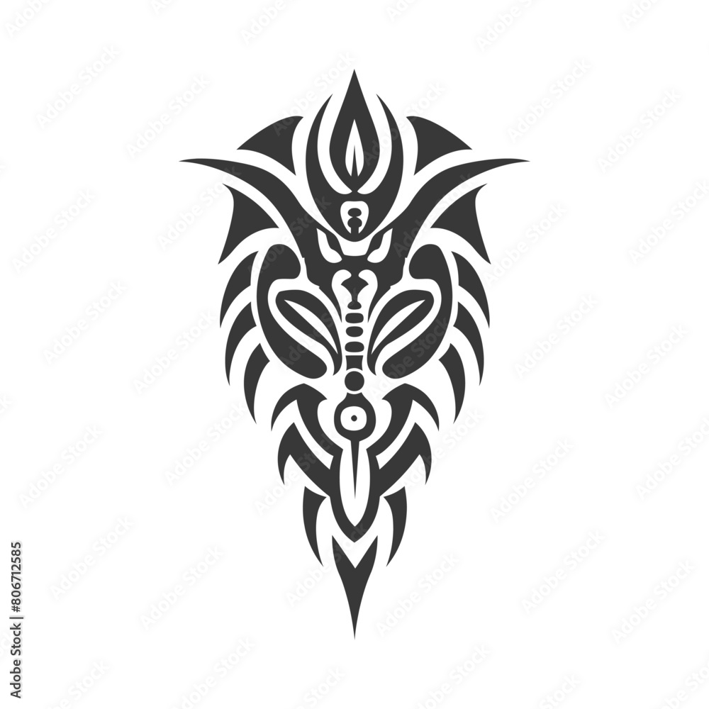 Silhouette abstract tribal art black color only Silhouette abstract tribal art black color only