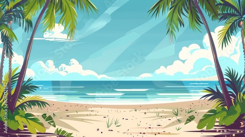 Paradise found tropical beach  white sands  palm fringed coast  Ai Generated