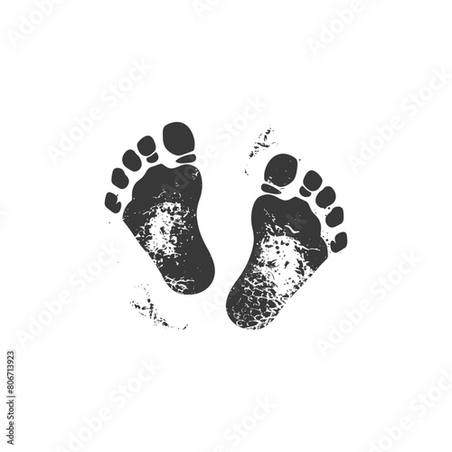 Silhouette baby footprints black color only