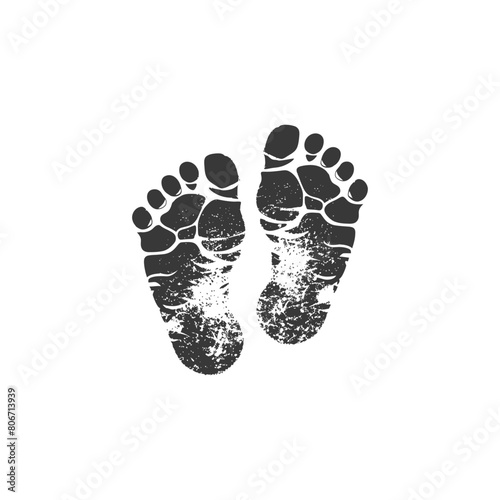 Silhouette baby footprints black color only