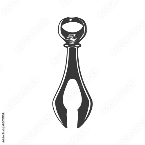Silhouette bottle opener tool black color only
