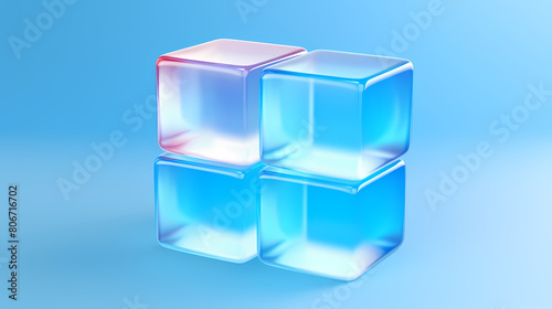 Ice cube 3d rendering illustration