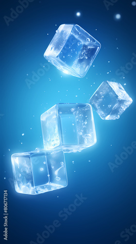 Ice cube 3d rendering illustration © Derby