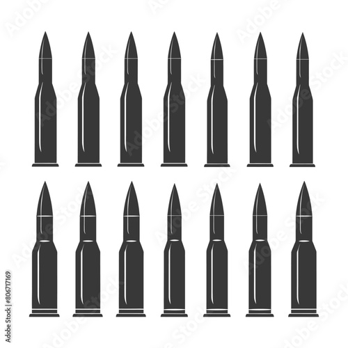 Silhouette bullets black color only