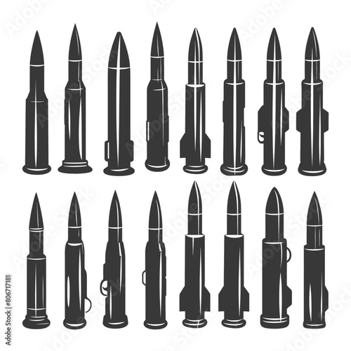 Silhouette bullets black color only