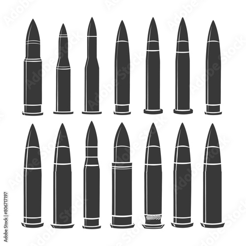 Silhouette bullets black color only