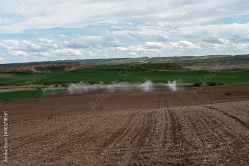 plowed field in spring