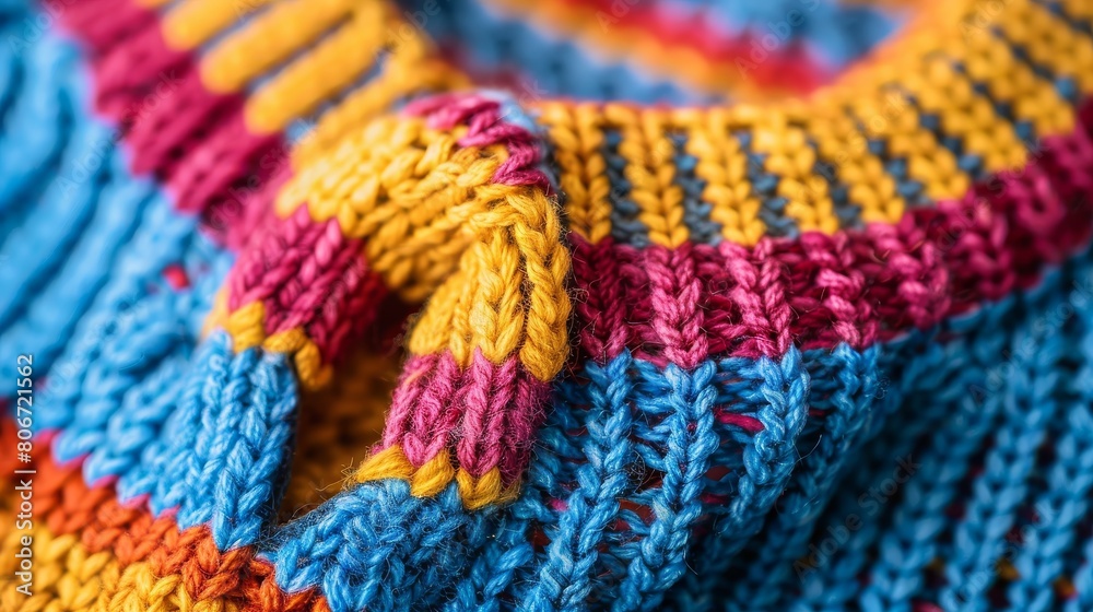 Colorful Knitted Sweater with Intricate Pattern Colorful Knitted Sweater with Intricate Pattern