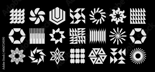 Bundle of flat modern abstract logo design