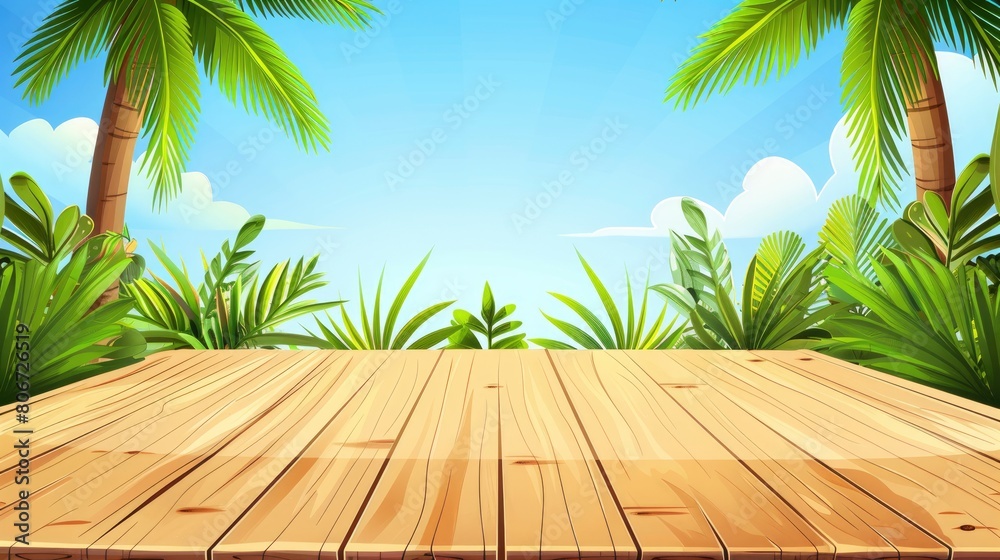 Wood Tabletop Counter Podium Floor Outdoors, Grounding The Space In Natural Elements, Inviting Connection And Community, Cartoon Background Wood Tabletop Counter Podium Floor Outdoors, Grounding The Space In Natural Elements, Inviting Connection And Community, Cartoon Background