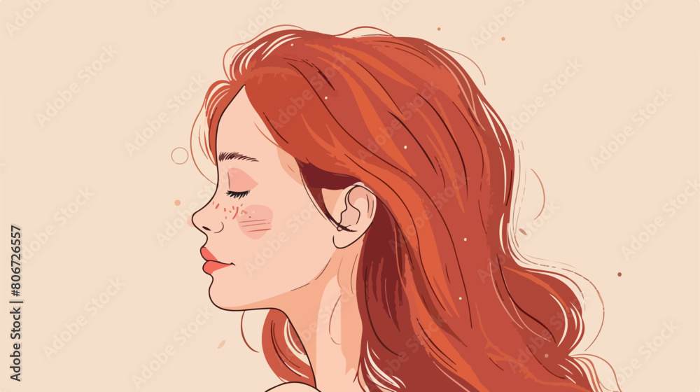 Beautiful and young girl head Vector illustration. Vector