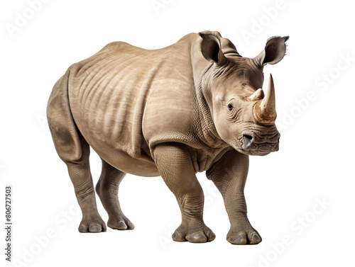 a rhinoceros with a white background photo
