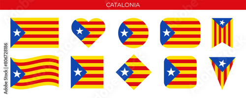 Catalonia flag vector illustration isolated on white background
