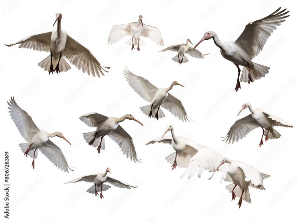 Obraz premium a group of white birds flying