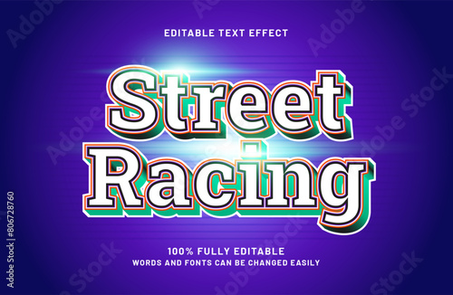 street racing editable text effect in racing and speed text style
