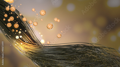 Vitamins take care of damaged hair and condition the hair to make it smooth and shiny in 3D.