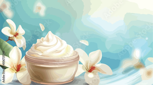 Body cream of spa center design Vector illustration. photo