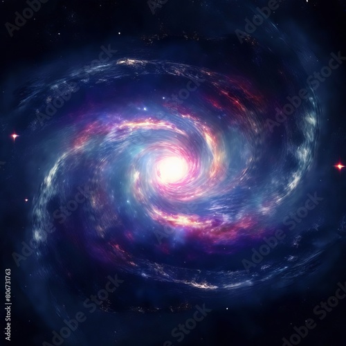  a cosmic swirl filter on a mystical galaxy with swirling stars