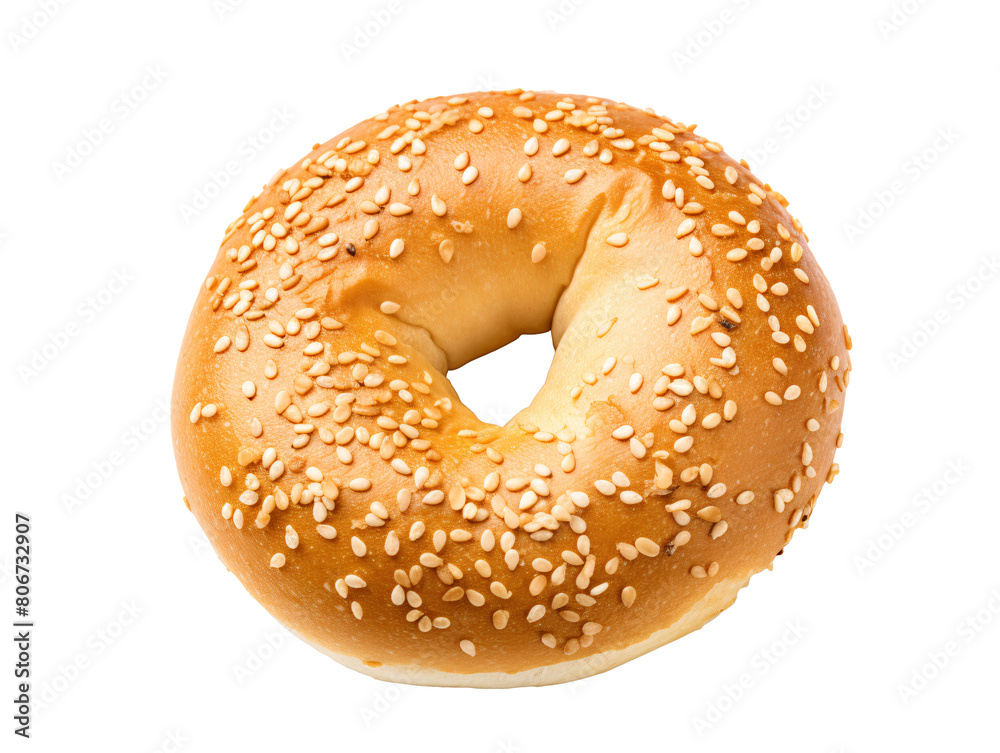 a bagel with sesame seeds on it a bagel with sesame seeds on it