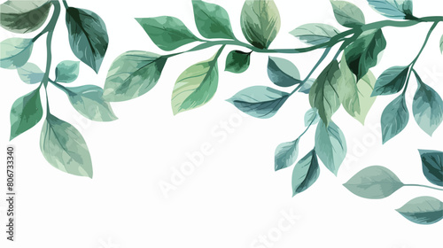 Branch with leafs ecology frame Vector illustration.