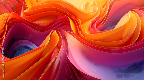 3d Abstract background with a simple colors and dynamic shape generative AI
