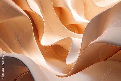 Mesmerizing 3D Abstract Autumn Background with Fluid Waves and Luxurious Textures photo