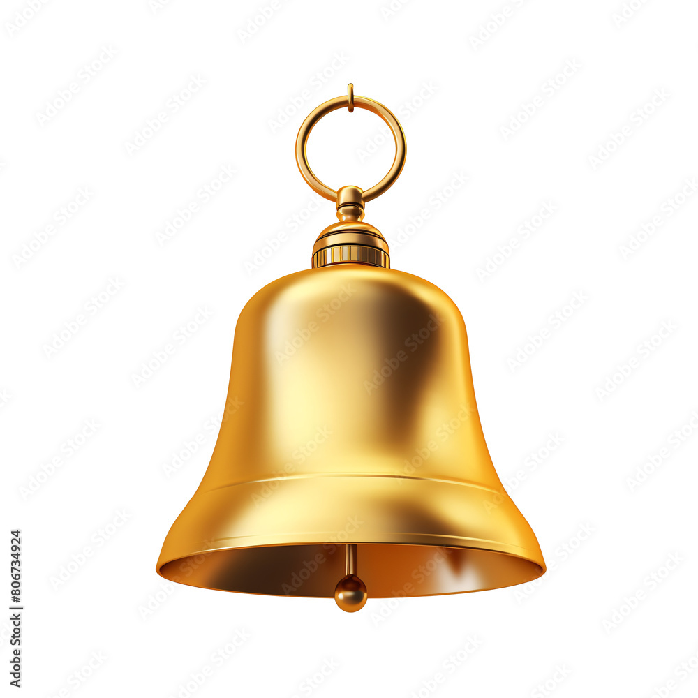 a gold bell with a ring a gold bell with a ring