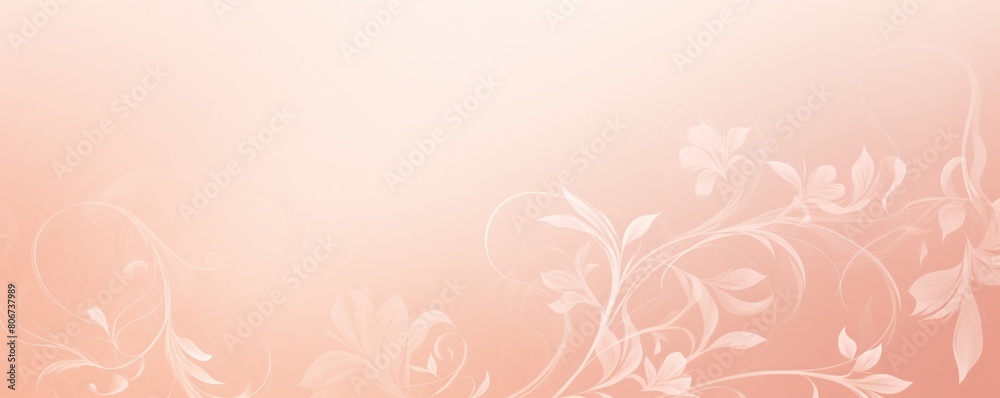 Peach soft pastel color background parchment with a thin barely noticeable floral ornament, wallpaper copy space, vintage design blank copyspace 