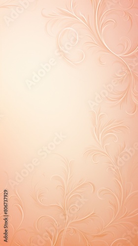 Peach soft pastel color background parchment with a thin barely noticeable floral ornament, wallpaper copy space, vintage design blank copyspace  © Lenhard