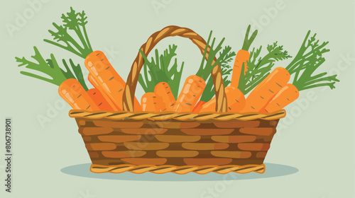 Carrots inside basket design Vegetable organic food h