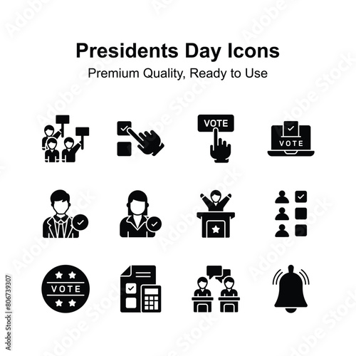 Get your hands on presidents days icons set, ready to use in websites and mobile apps