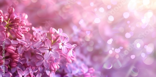 Enchanted Lilacs: A Symphony of Purple Hues and Soft Light - Generative AI photo