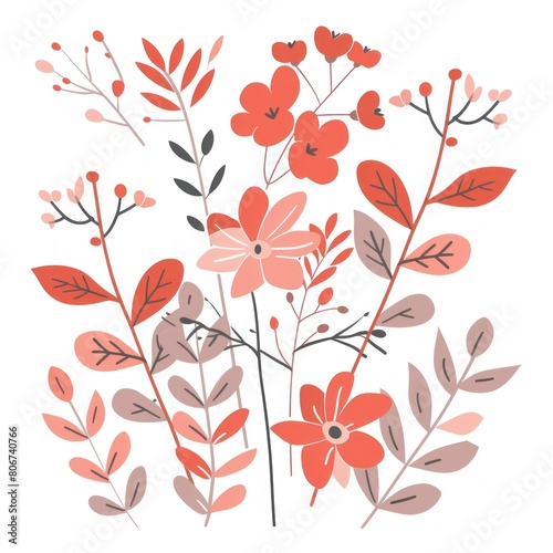 Autumn Hues in Botanical Elegance -Floral Art - Generative AI © Gelpi