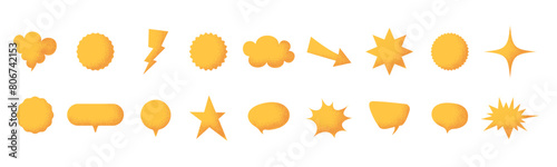 Set of quality mark, starburst, sunburst badges. Design elements, sale sticker, price tag. Flat vector illustration