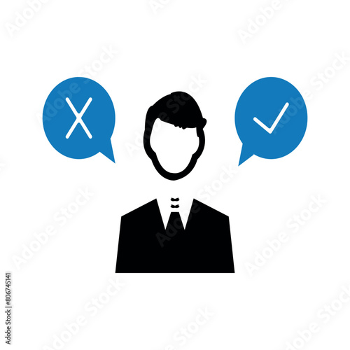 Business decision making confusion icon